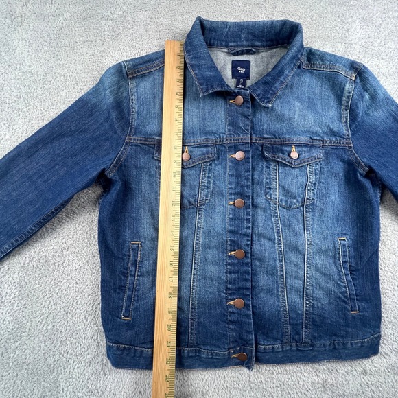 Gap Denim Jacket Womens Large 1969 Medium Wash Trucker Jean Jacket Classic - Picture 10 of 15